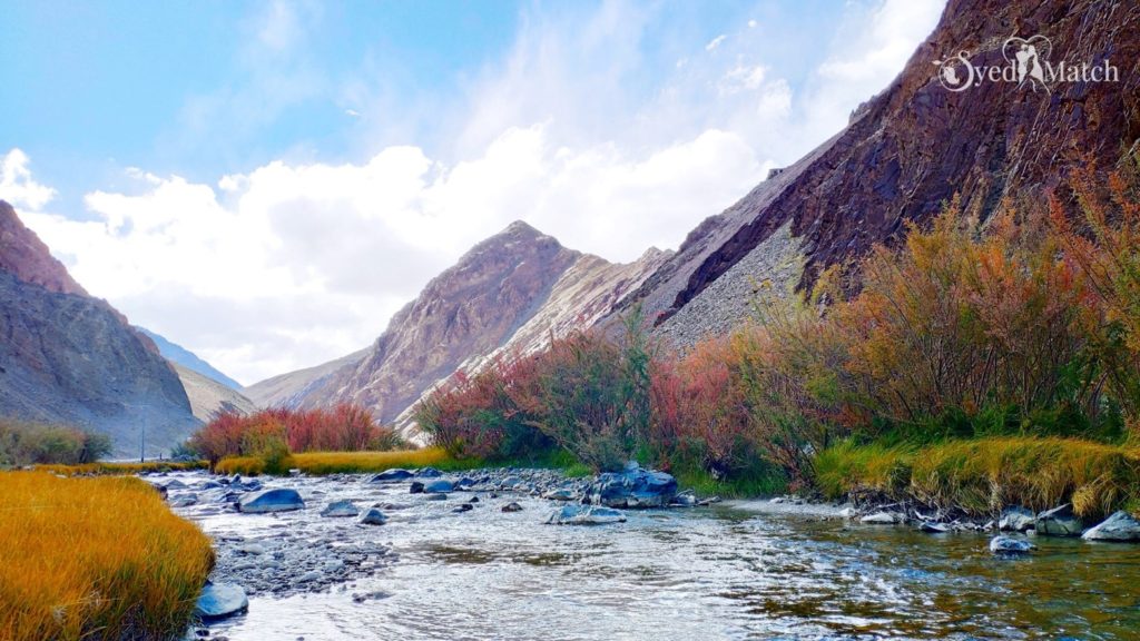 Gushing glacial waters running in the Baltistan region of Pakistan